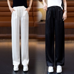 Factory customized ice silk wide-leg pants