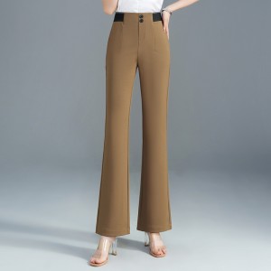 women’s pants double button fishtail pants