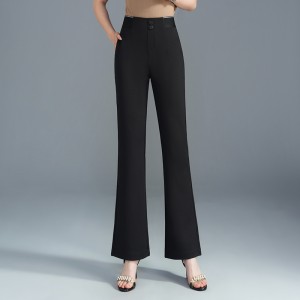 women’s pants double button fishtail pants