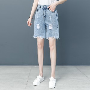 Fashion denim five-point pants factory customization