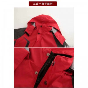 Factory customized jacket, three-in-one thickened outdoor mountaineering suit, the same style for men and women