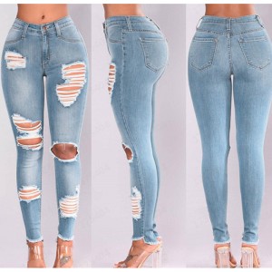 Jeans factory customization, high elasticity skinny jeans trousers women’s pants