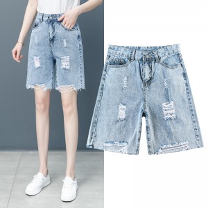 Fashion denim five-point pants factory customization