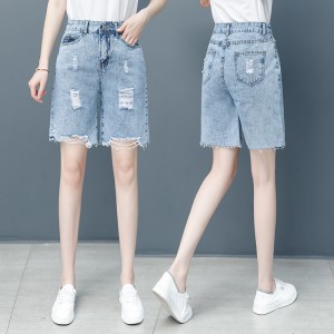 Fashion denim five-point pants factory customization