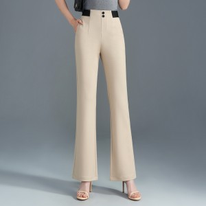 women’s pants double button fishtail pants