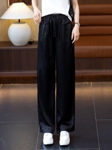 Factory customized ice silk wide-leg pants