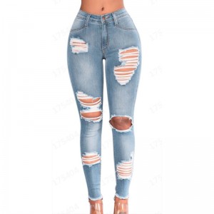 Jeans factory customization, high elasticity skinny jeans trousers women’s pants