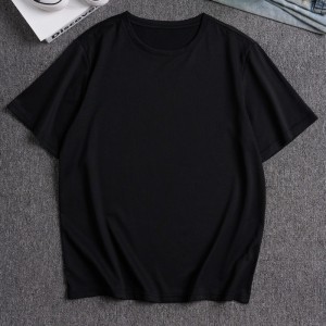 Foreign trade men’s T-shirt, summer short-sleeved solid color loose T-shirt